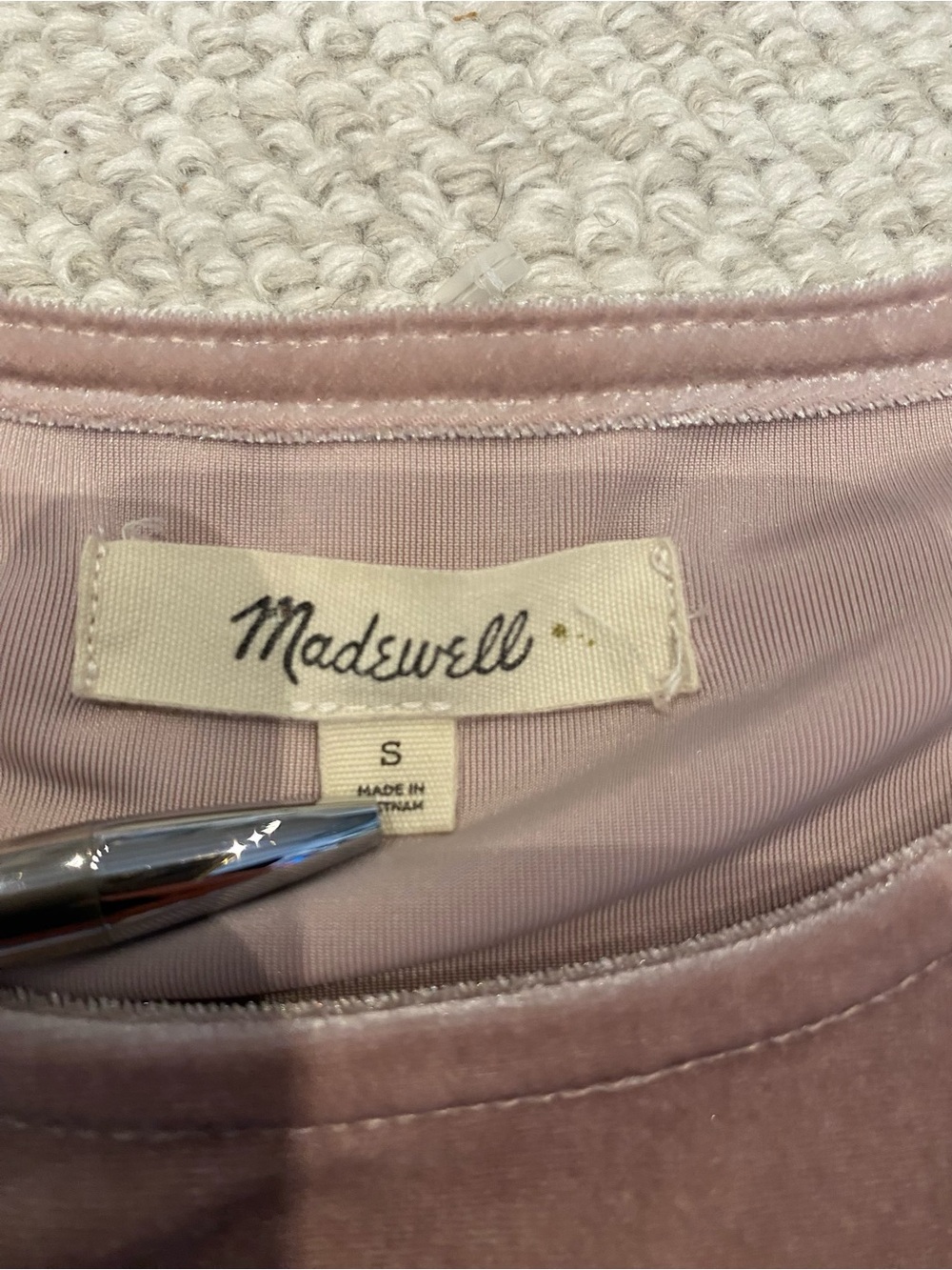 Madewell Blush Pink Velvet Flutter Sleeve Top Small Coquette Balletcore Romantic - Picture 5 of 8